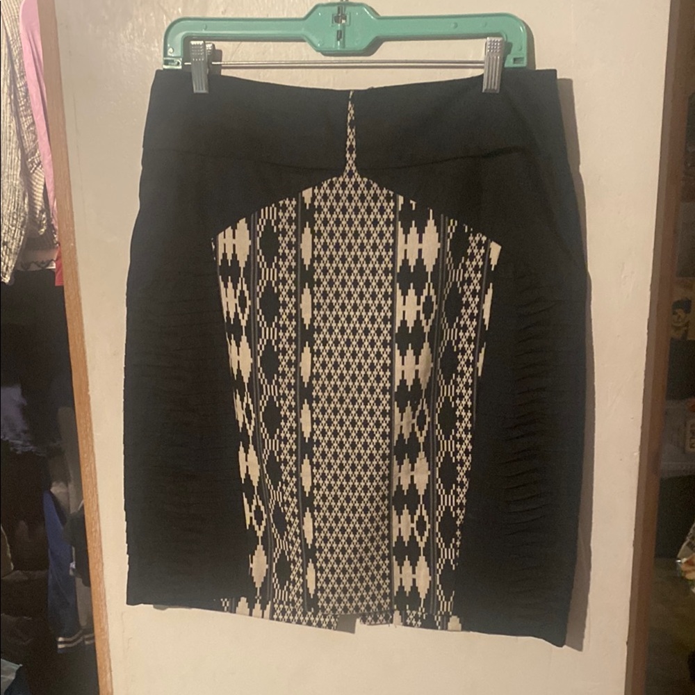 Floreat Anthropologie Black and White Pleated Skirt 12